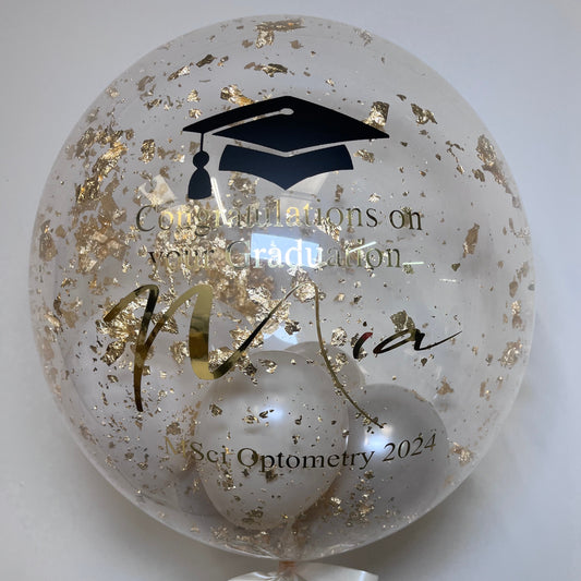 24” FLAKE GRADUATION BUBBLE BALLOON