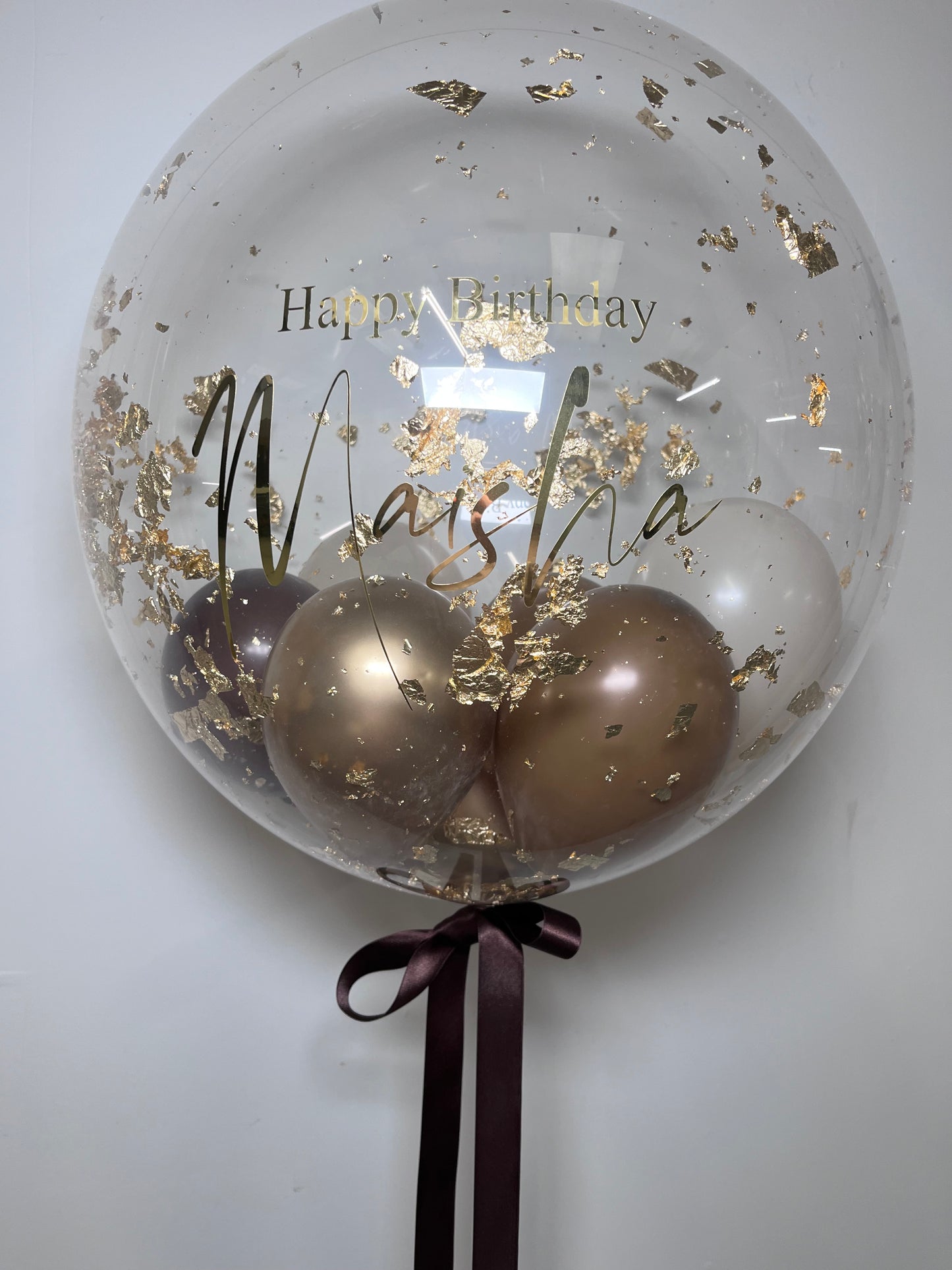 24” GOLD FLAKE BUBBLE BALLOON