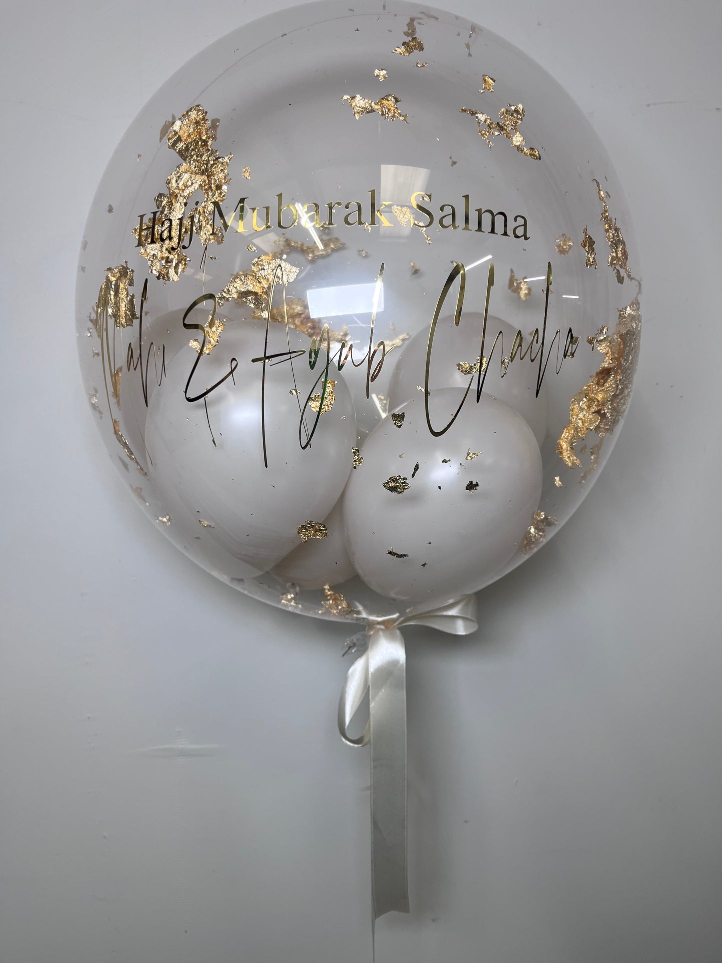 20” GOLD/SILVER/COPPER FLAKE BUBBLE BALLOON