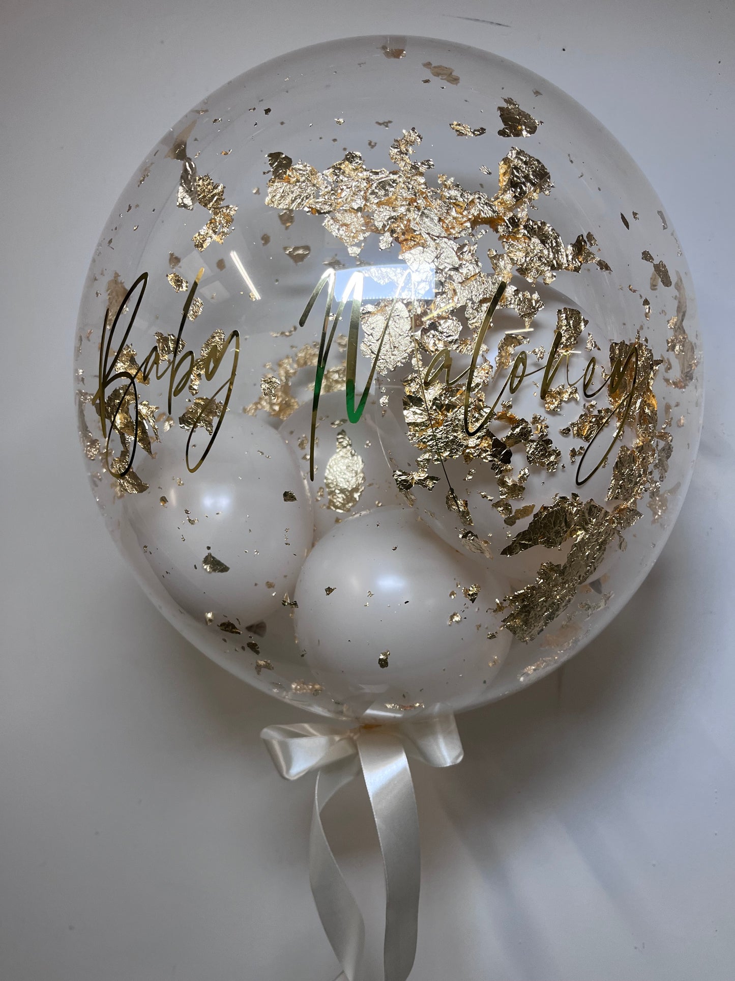 20” GOLD/SILVER/COPPER FLAKE BUBBLE BALLOON