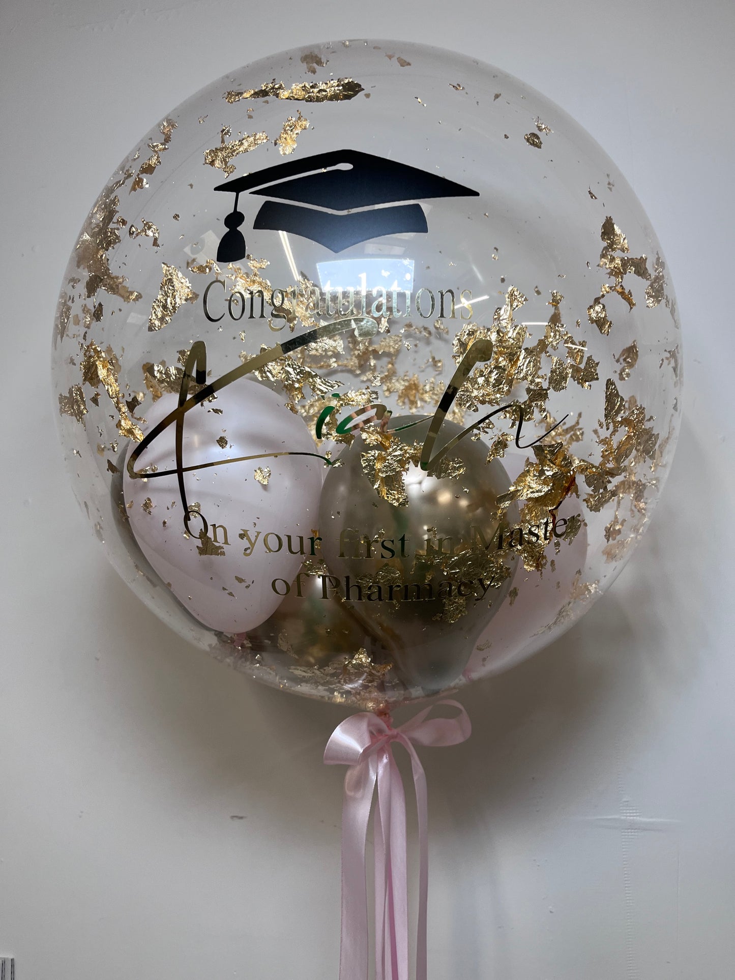 24” FLAKE GRADUATION BUBBLE BALLOON