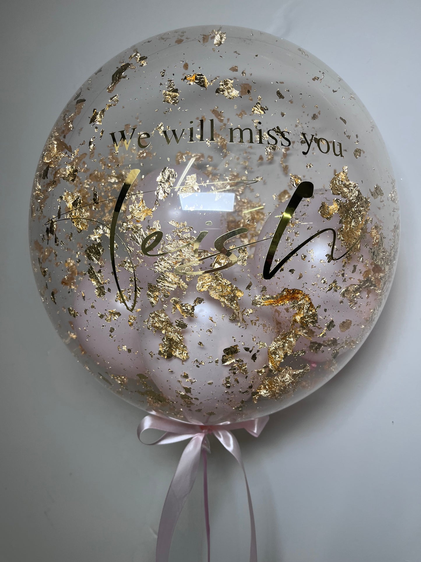 20” GOLD/SILVER/COPPER FLAKE BUBBLE BALLOON