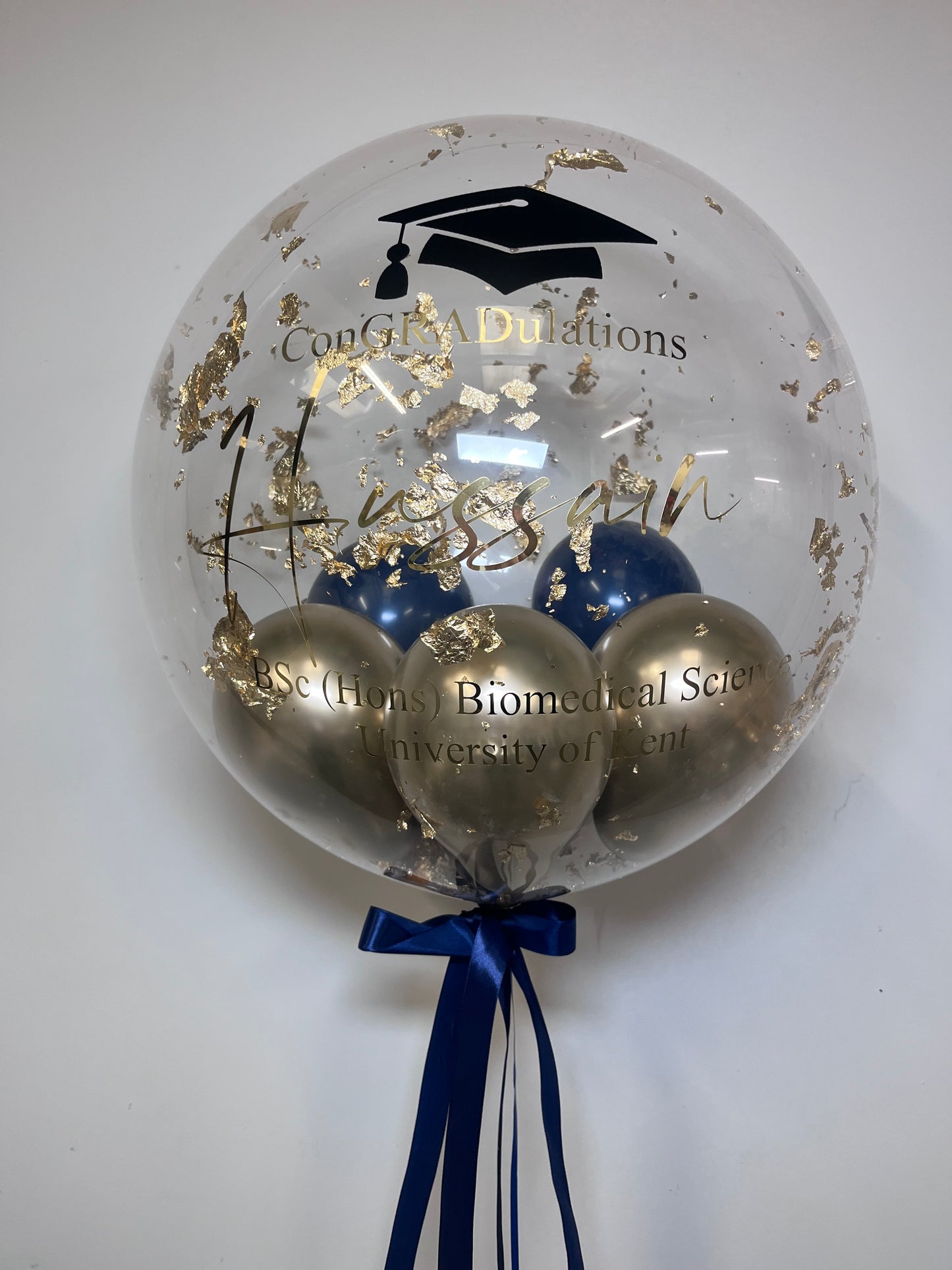 24” FLAKE GRADUATION BUBBLE BALLOON