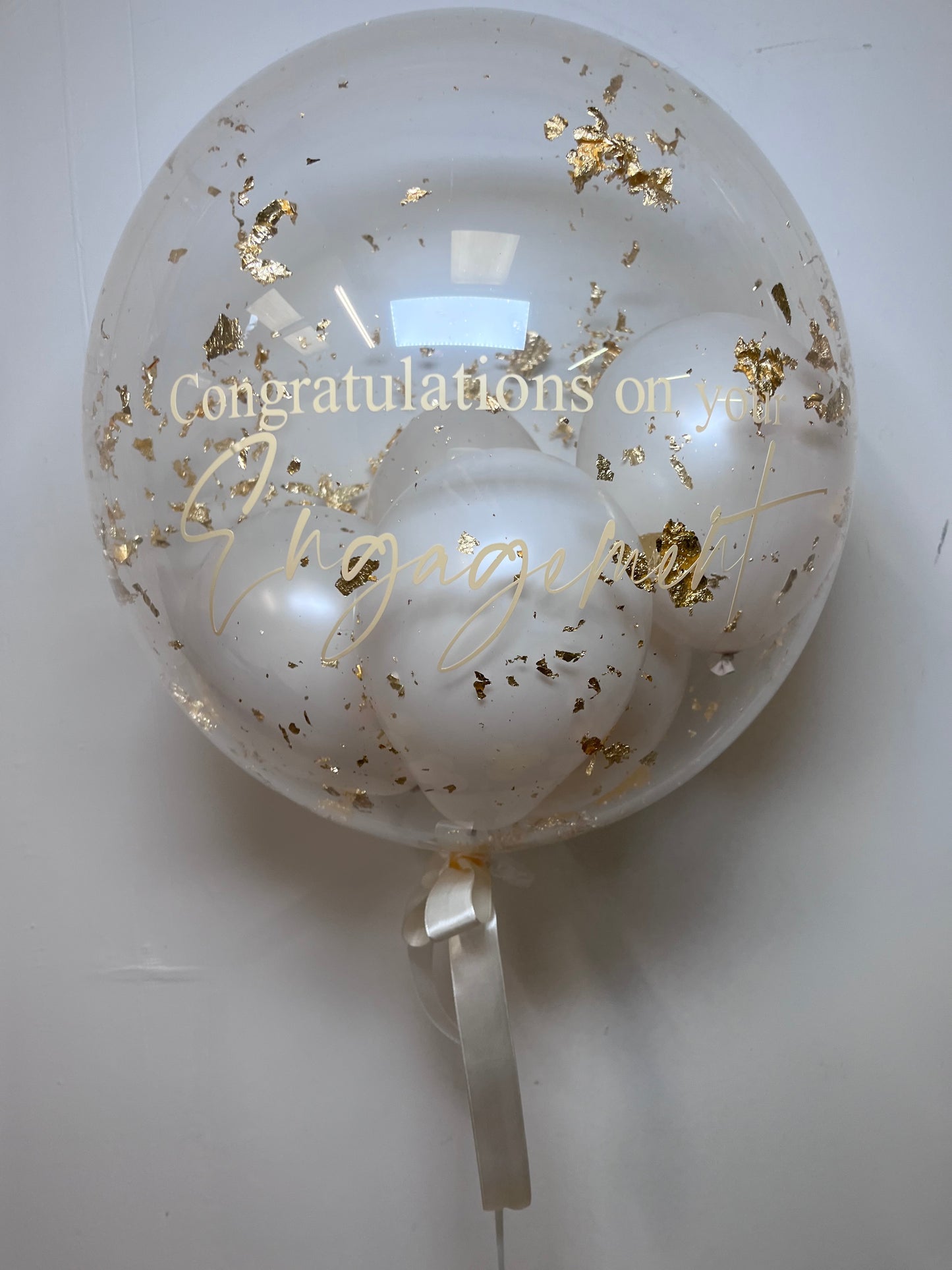 20” GOLD/SILVER/COPPER FLAKE BUBBLE BALLOON