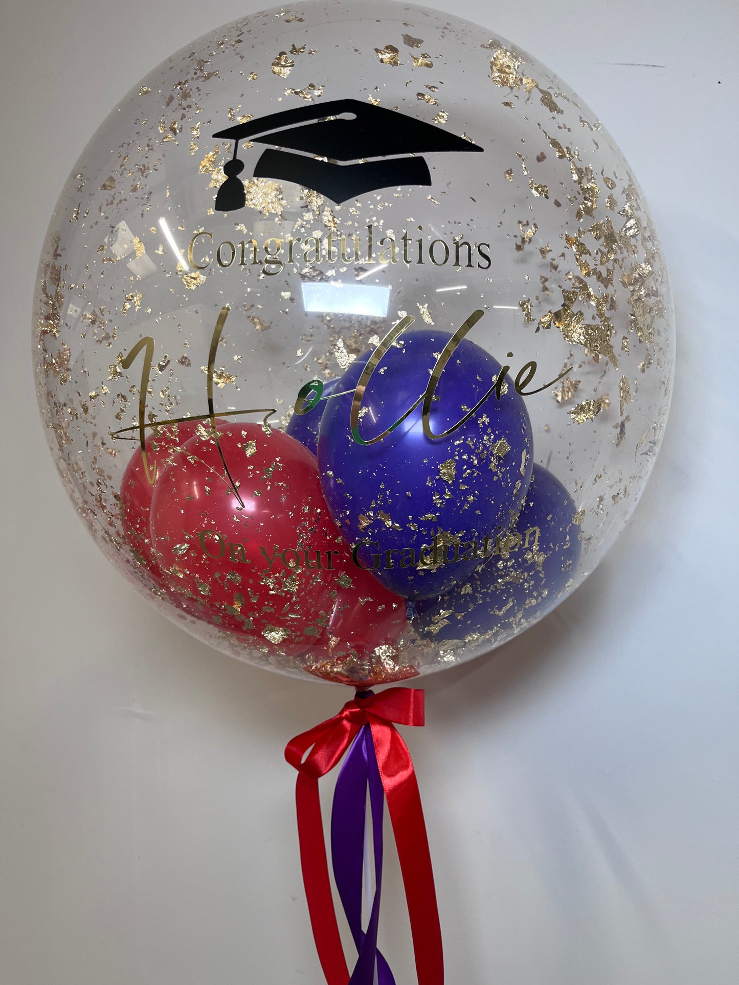 24” FLAKE GRADUATION BUBBLE BALLOON