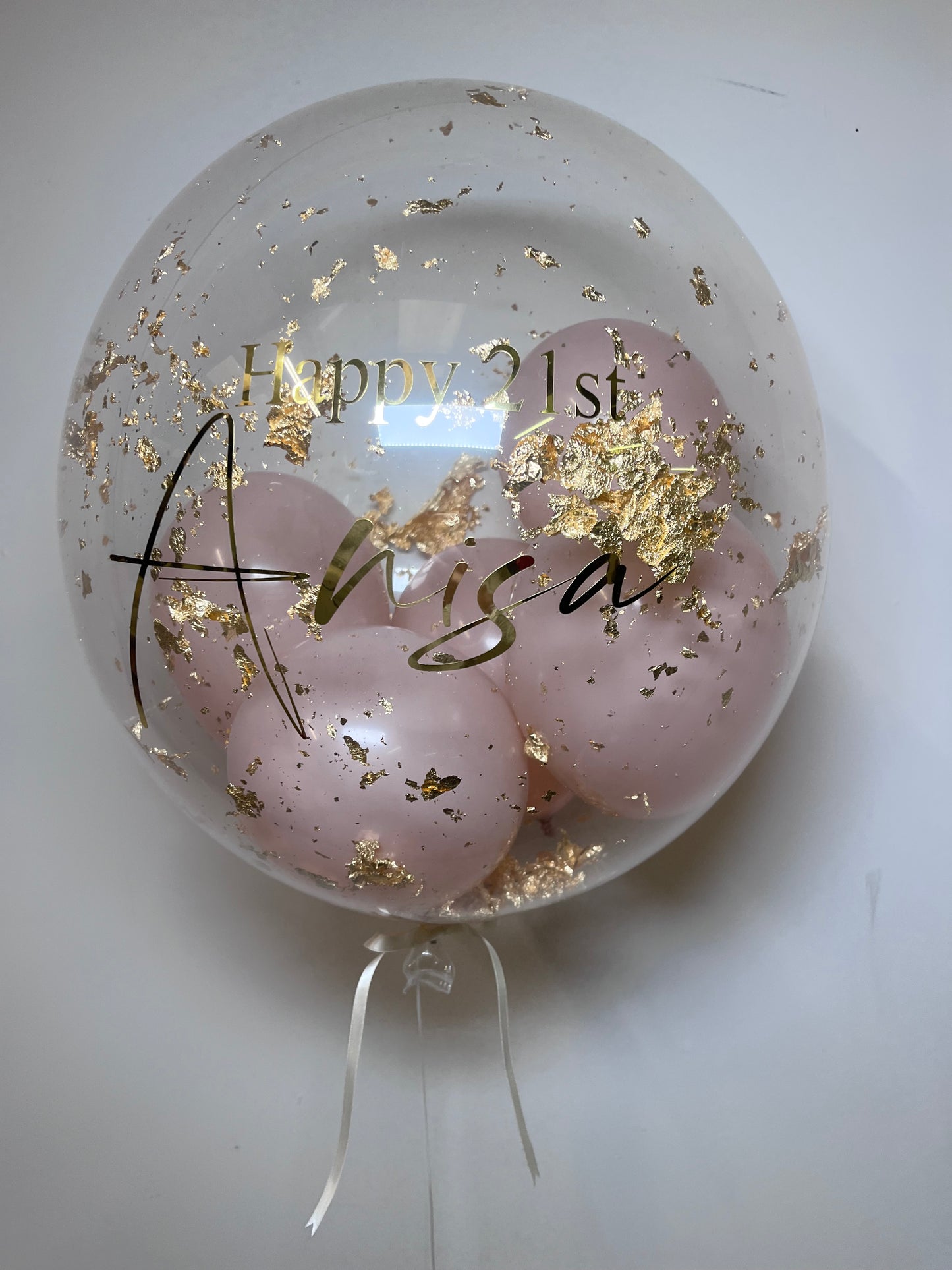 20” GOLD/SILVER/COPPER FLAKE BUBBLE BALLOON