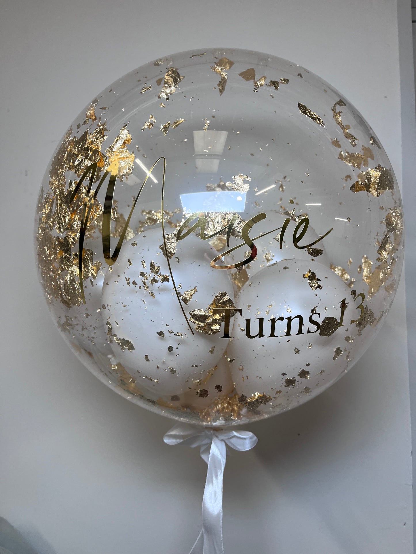 20” GOLD/SILVER/COPPER FLAKE BUBBLE BALLOON