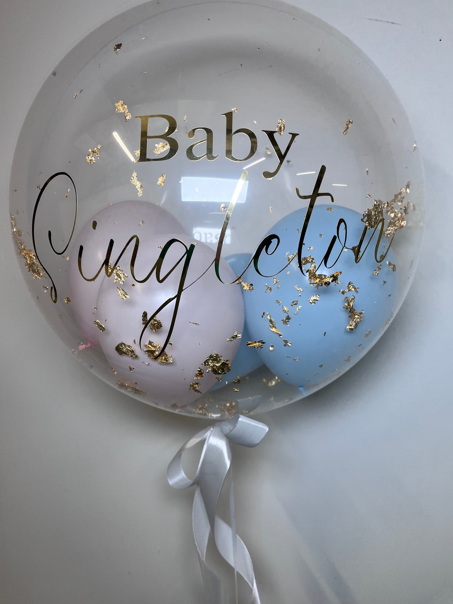 20” GOLD/SILVER/COPPER FLAKE BUBBLE BALLOON