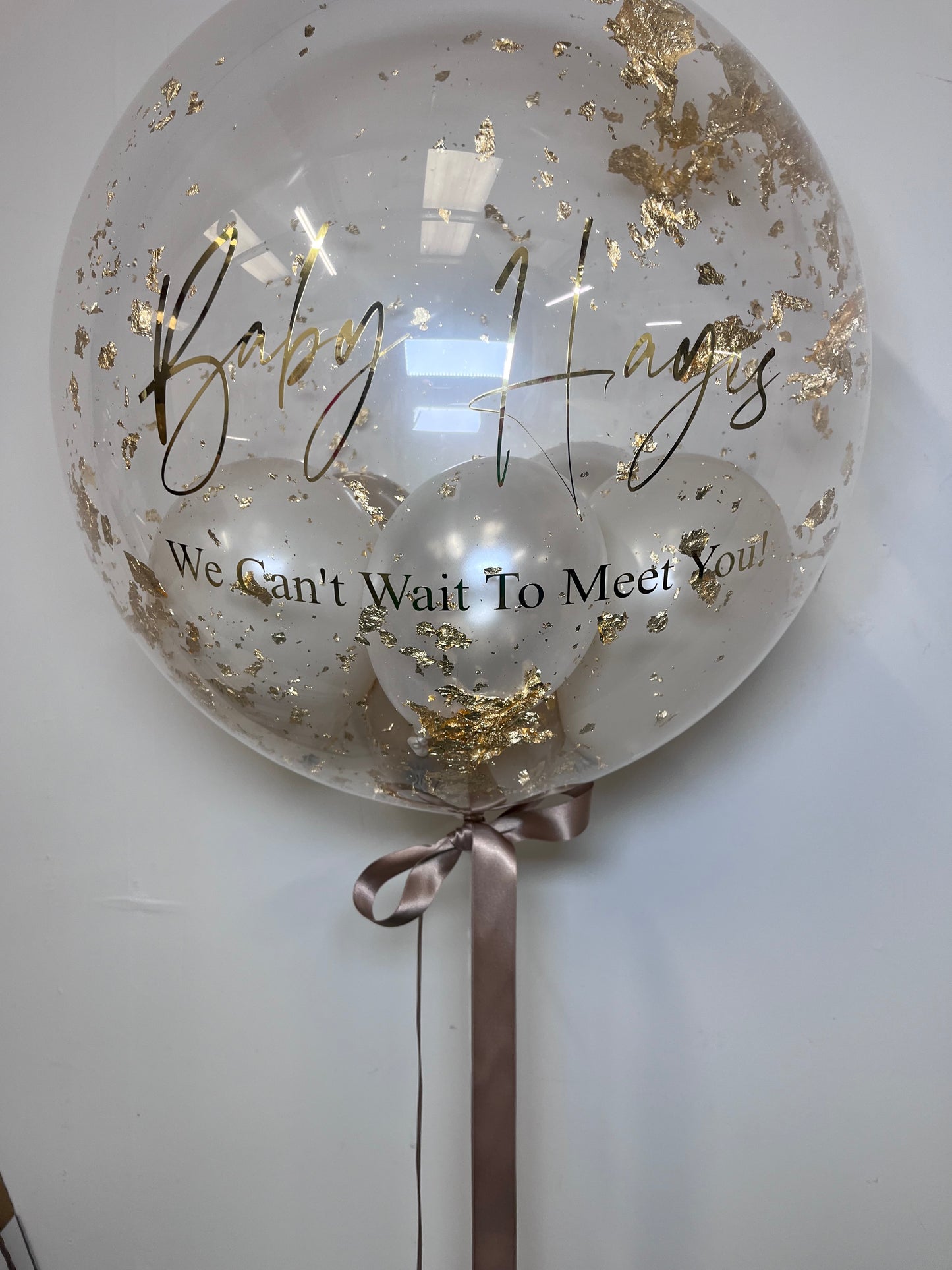 24” GOLD FLAKE BUBBLE BALLOON