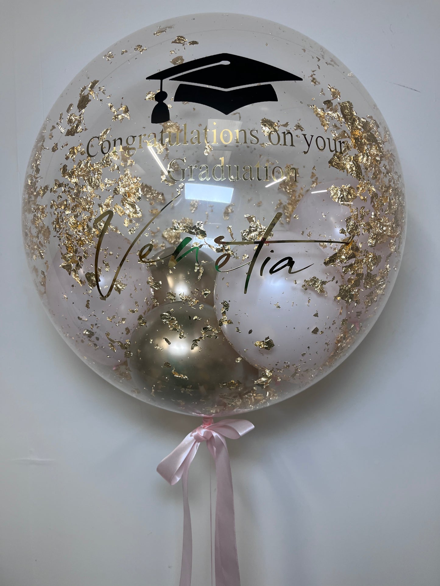 24” FLAKE GRADUATION BUBBLE BALLOON