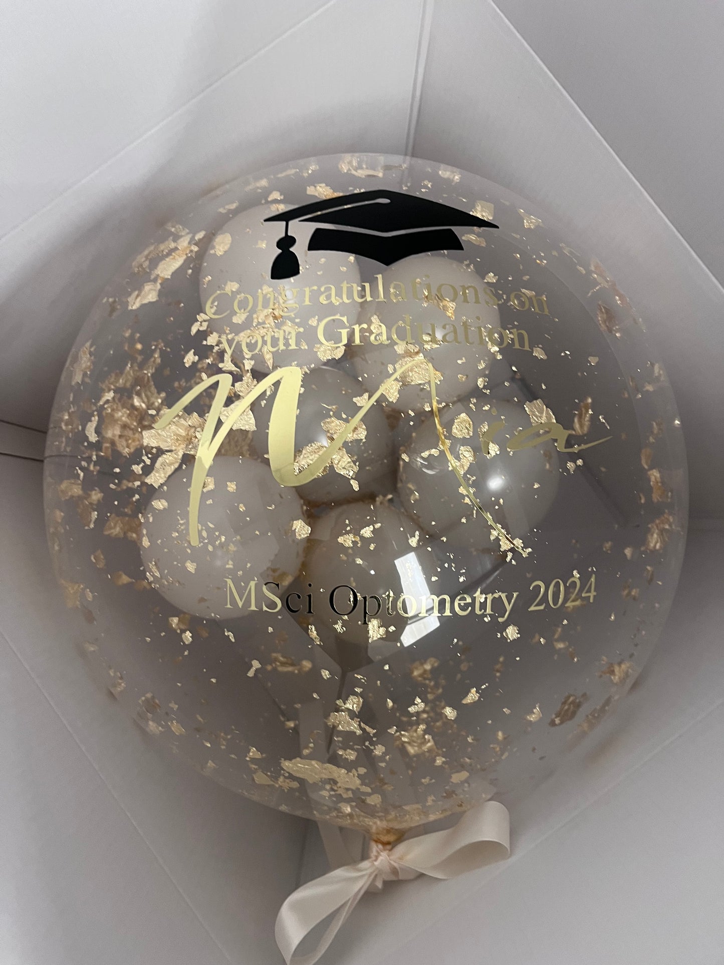 24” FLAKE GRADUATION BUBBLE BALLOON