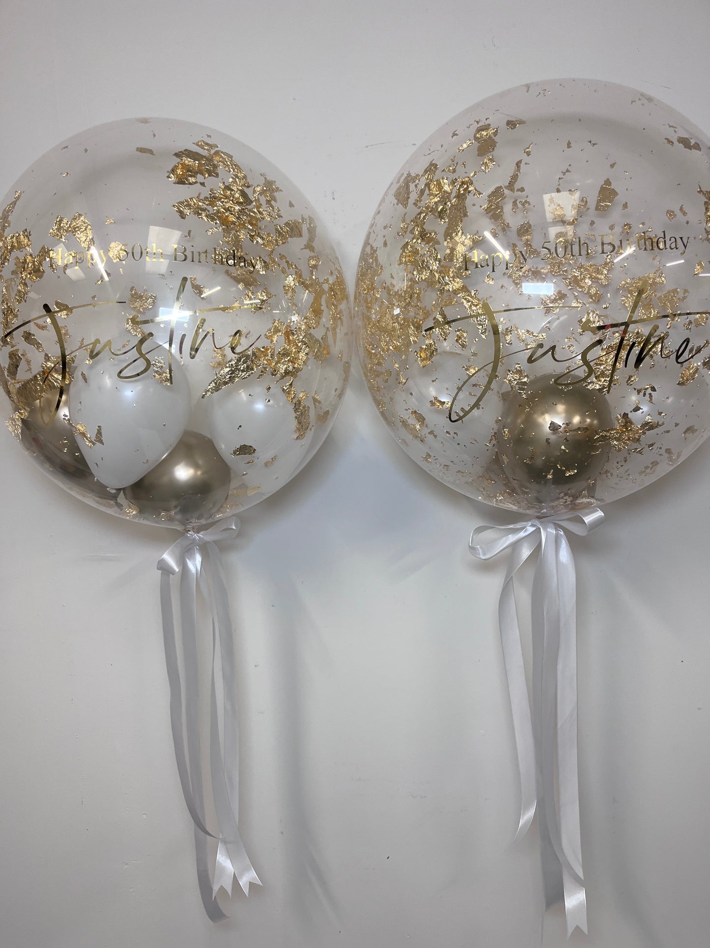 24” GOLD FLAKE BUBBLE BALLOON