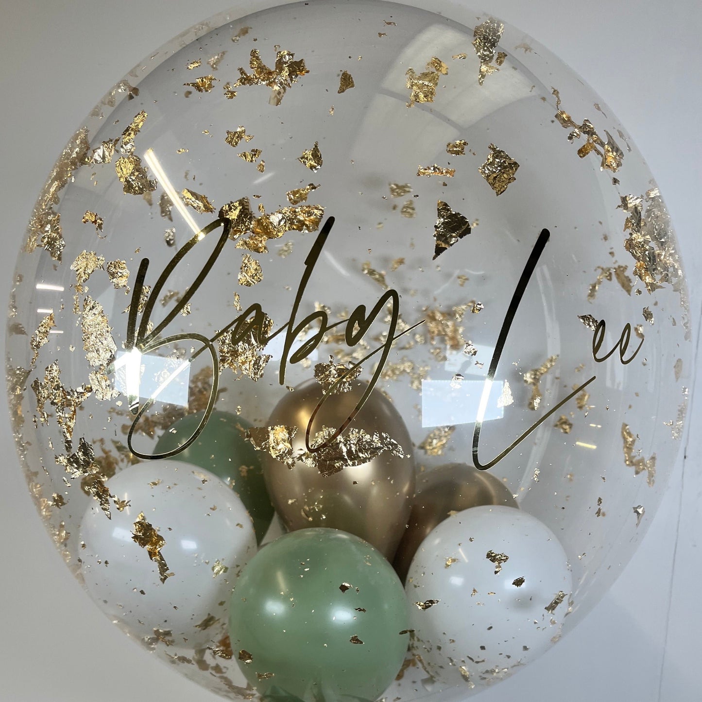 24” GOLD FLAKE BUBBLE BALLOON